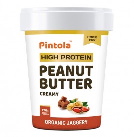 Pintola High Protein Peanut Butter Creamy Organic Jaggery  Jar  510 grams